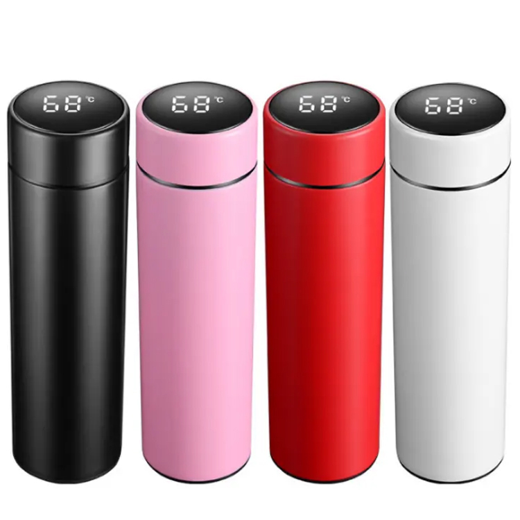 Wholesale 500ml 304 Stainless Steel Intelligent Thermos Portable Led Temperature Display Vacuum Flasks Smart Water Bottle