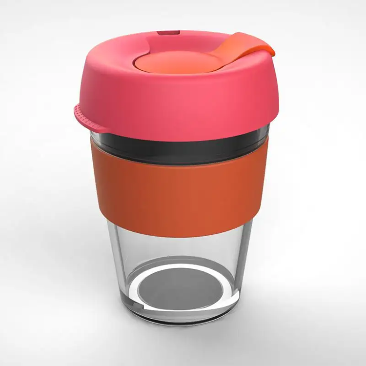 Glass Coffee Travel Mug, Double Wall Reusable Glass Travel Mug